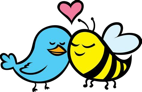 Birds and Bees show logo - a bird, a bee and a loveheart