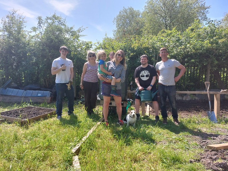 Group at the allotment