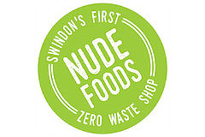 Nude Food logo reads, 'Nude Foods, Swindon's First Zero Waste Shop'