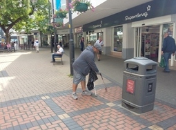 Abdul cleaning town centre