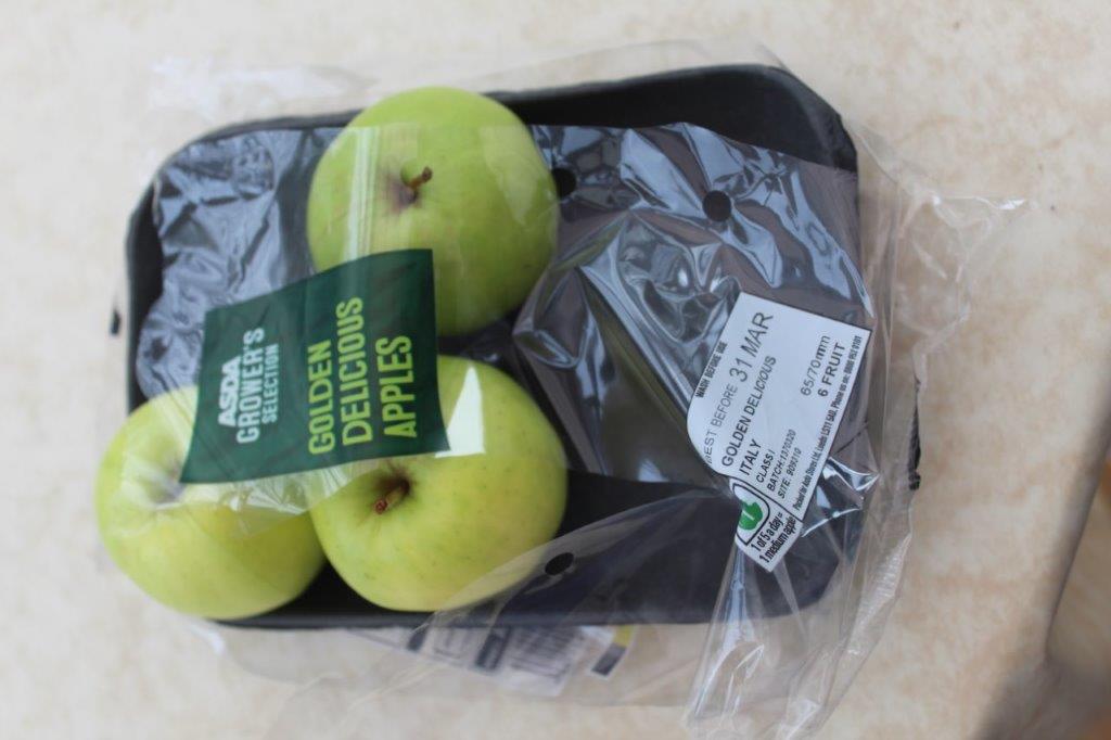 Asda plastic packaged apples