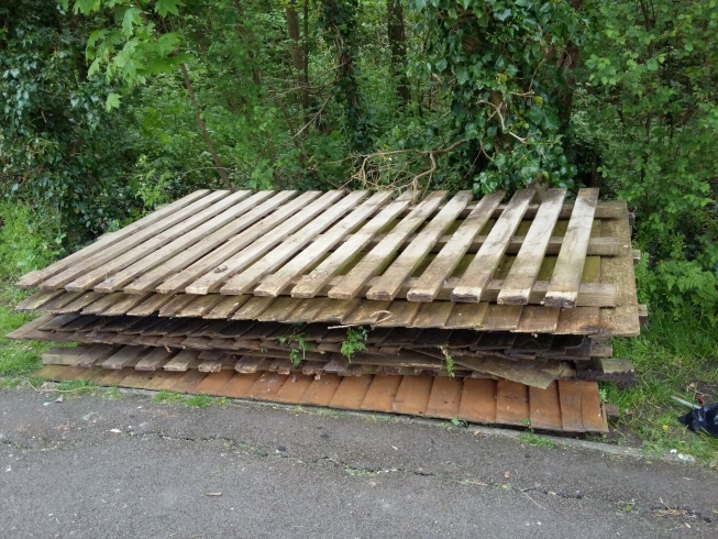 Pile of fence panels