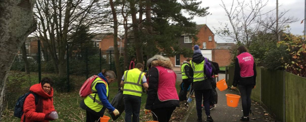 A group of litter pickers goes to work in Pinehurst