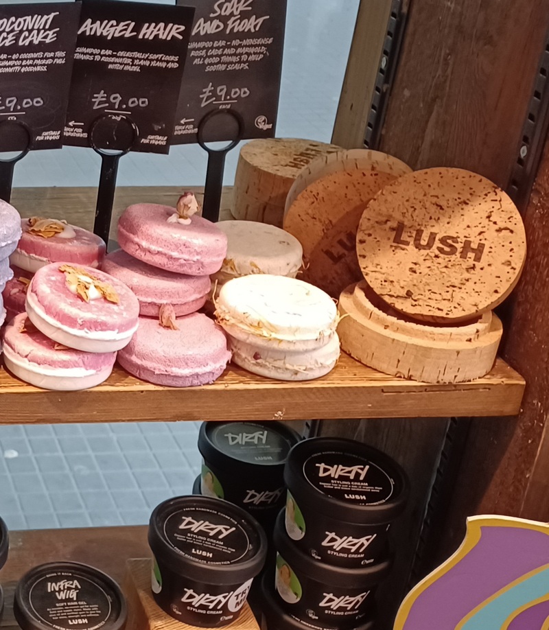 Shelf with Lush products