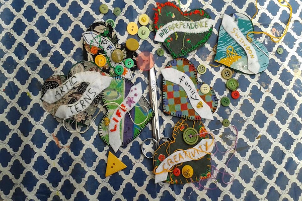Assorted stitched emblems