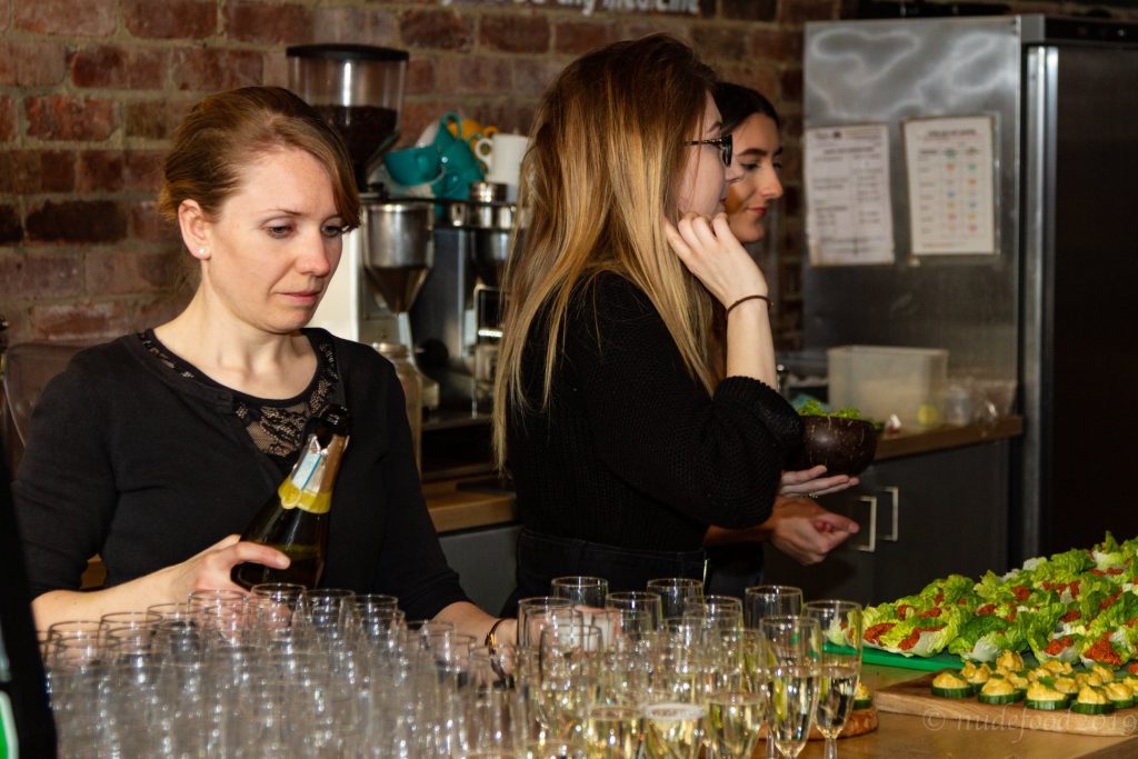 Food and drink prep at launch event