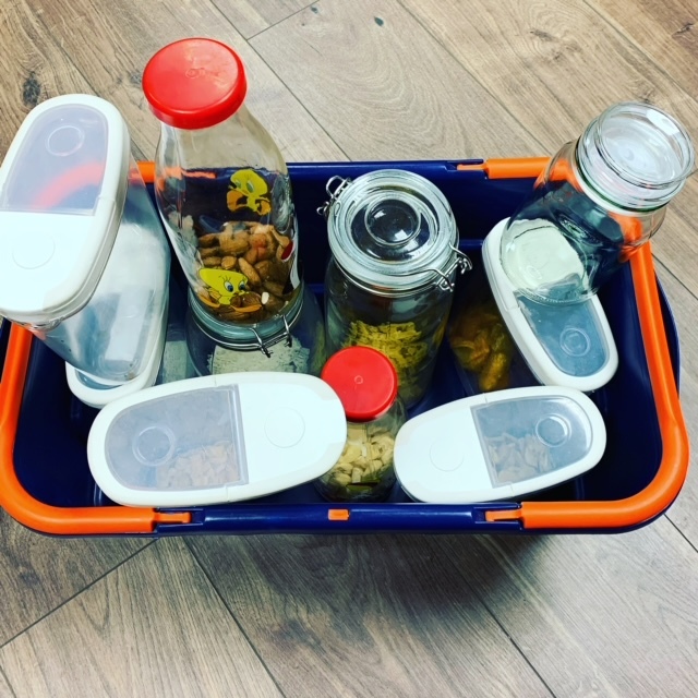 The Town Pantry - a basket full of reusable containers