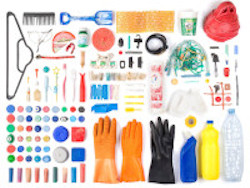 Assortment of plastic items