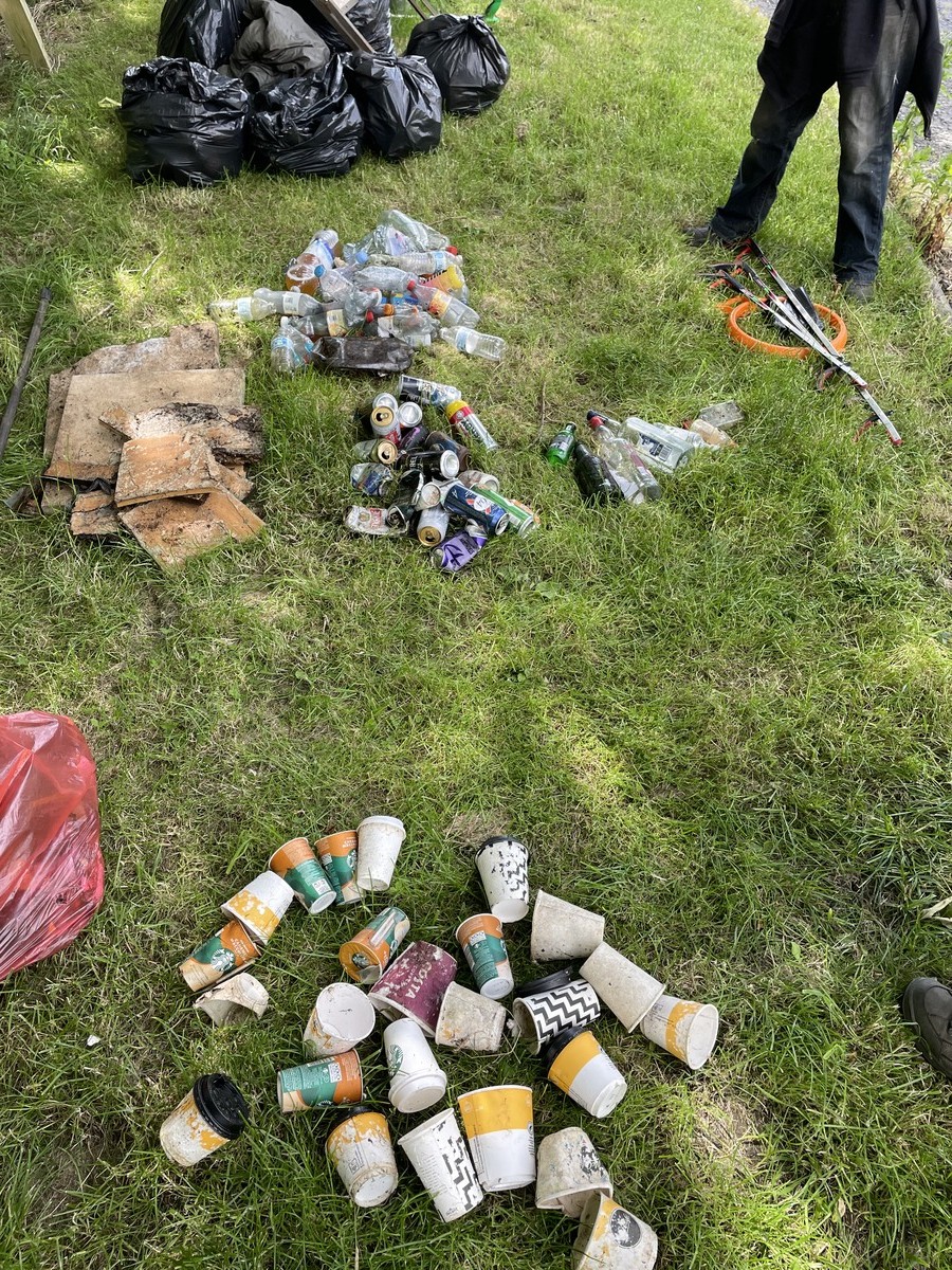 Piles of single-use litter