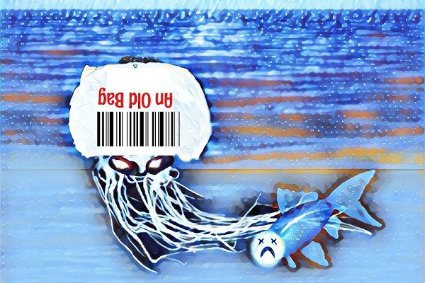 Plastic bag jellyfish