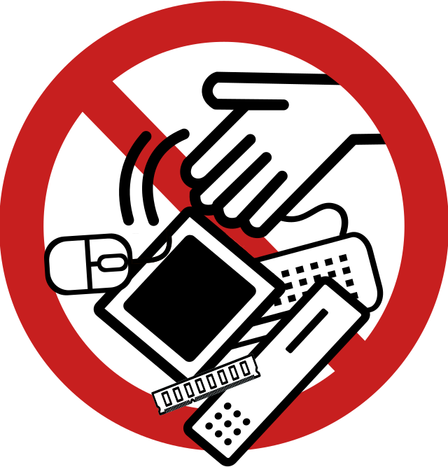 No e-waste sign