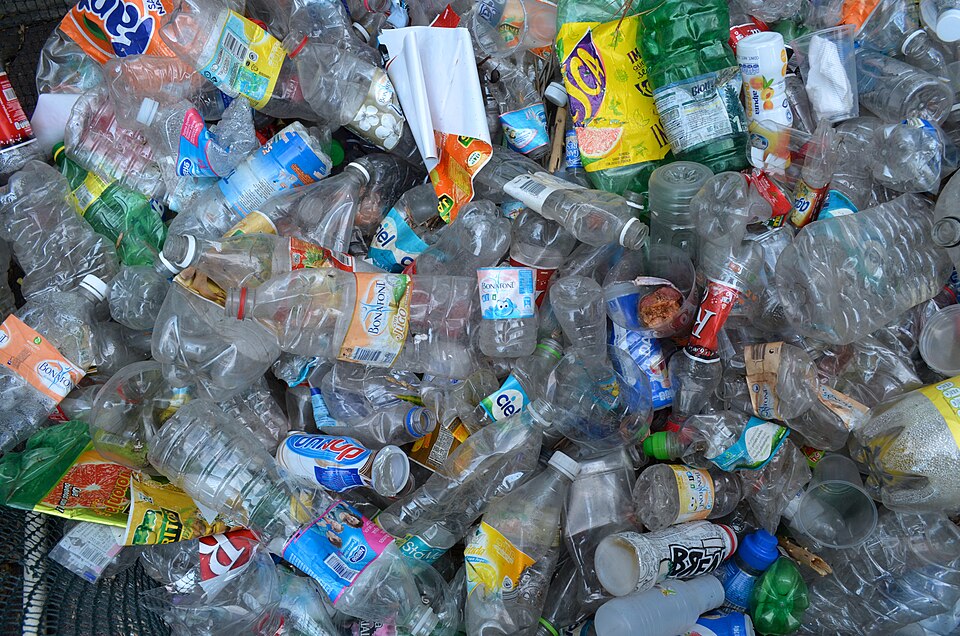 Pile of plastic bottles