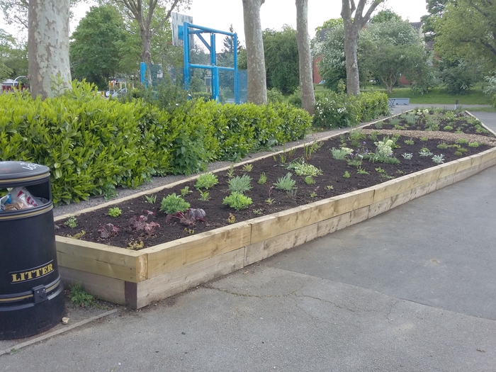 The completed new big bed at Cambria Bridge