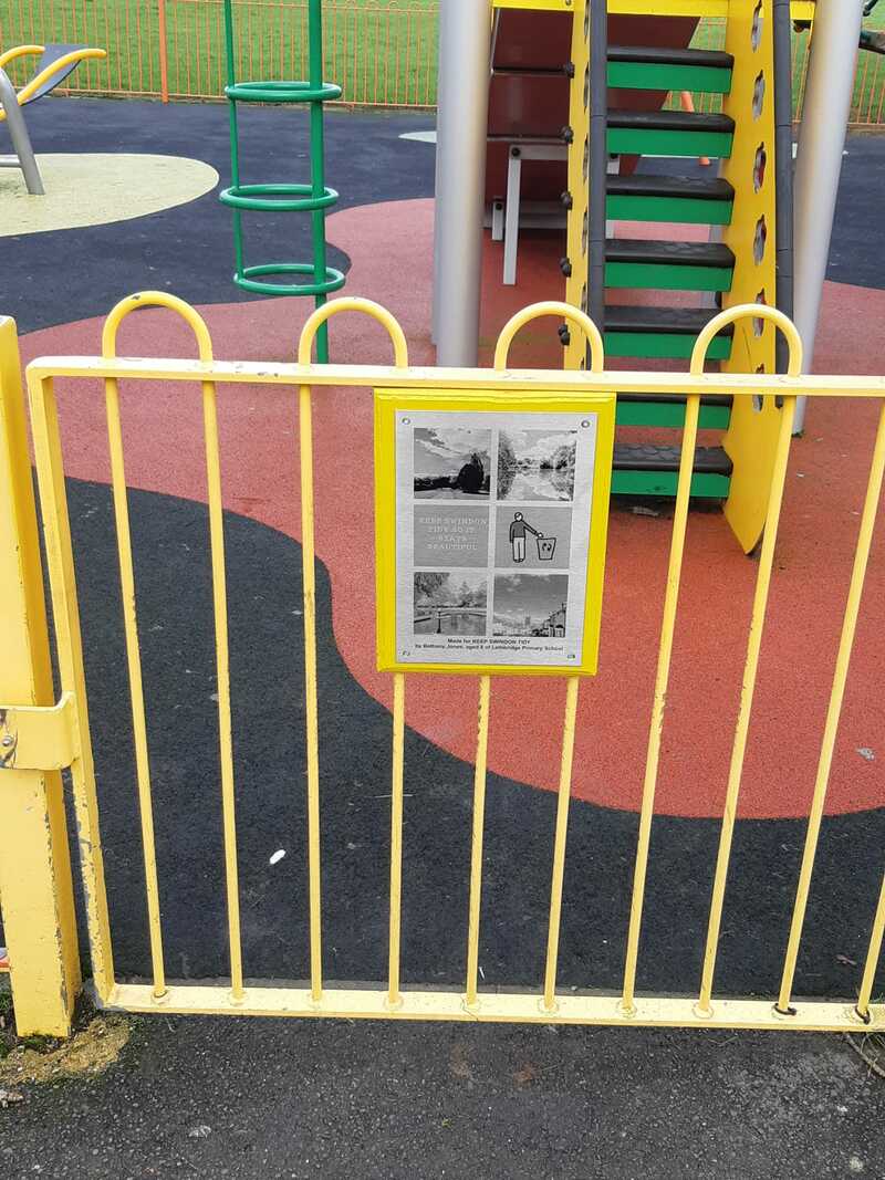 Sign displayed in playground