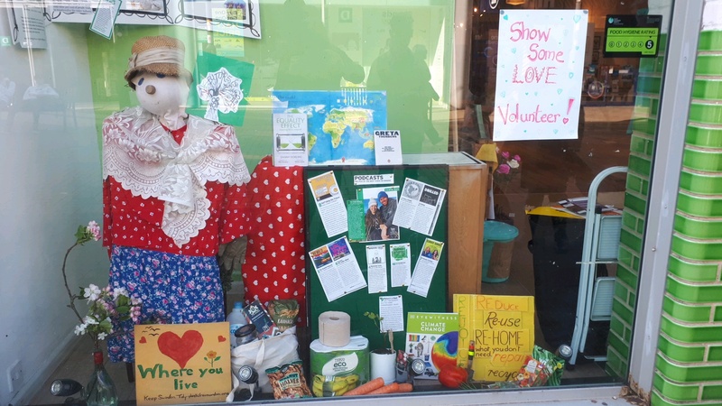 Earth Day display at the Hub