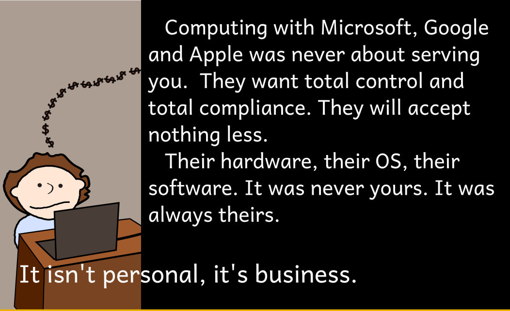 Free Software Foundation campaign: Big Tech's software was never ours, it is theirs. They want total control.